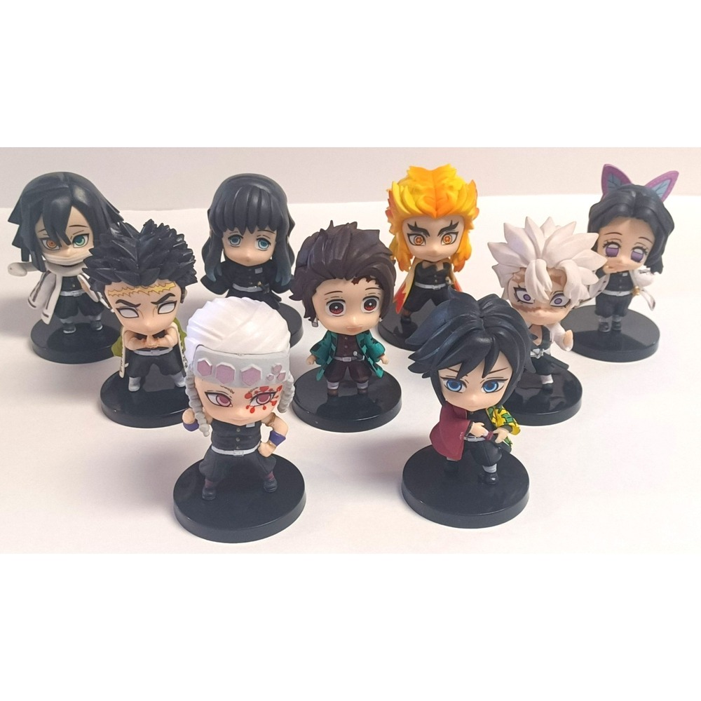 MegaHouse Demon Slayer Mascot Figure Lot 9 Pcs Tanjiro Hashira Meeting Set B A